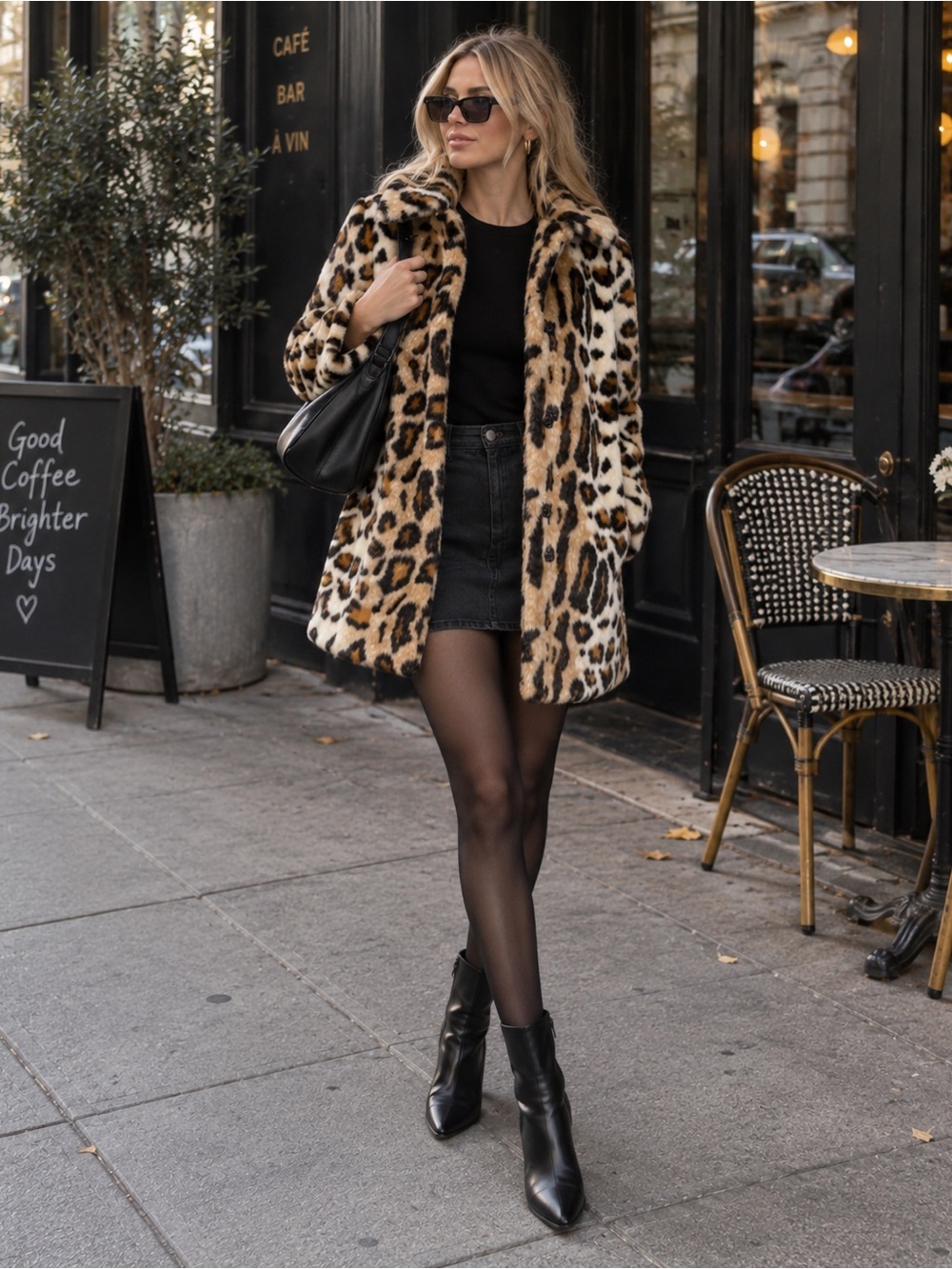 Love Token Leopard Cheetah Faux Fur Coat – Size Small